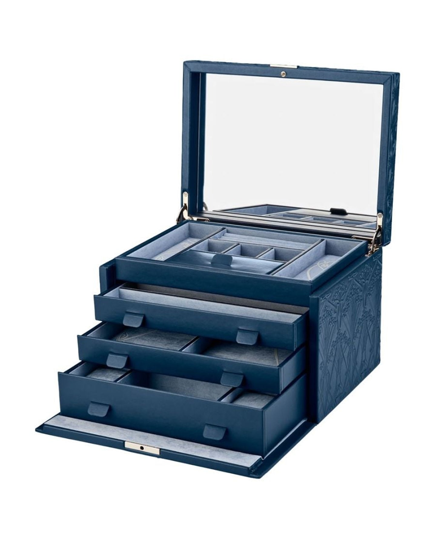 WOLF X LIBERTY Large Jewelry Box - Navy | House of Kennedy