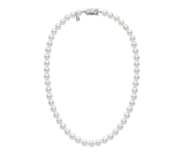 Akoya Cultured Pearl Strand Necklace in 18K White Gold