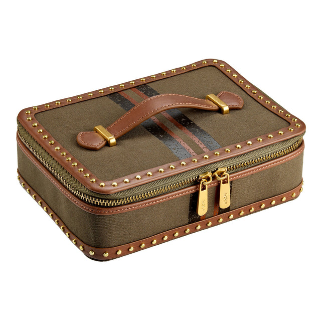 Wolf Ida Travel Zip Jewellery Case Khaki