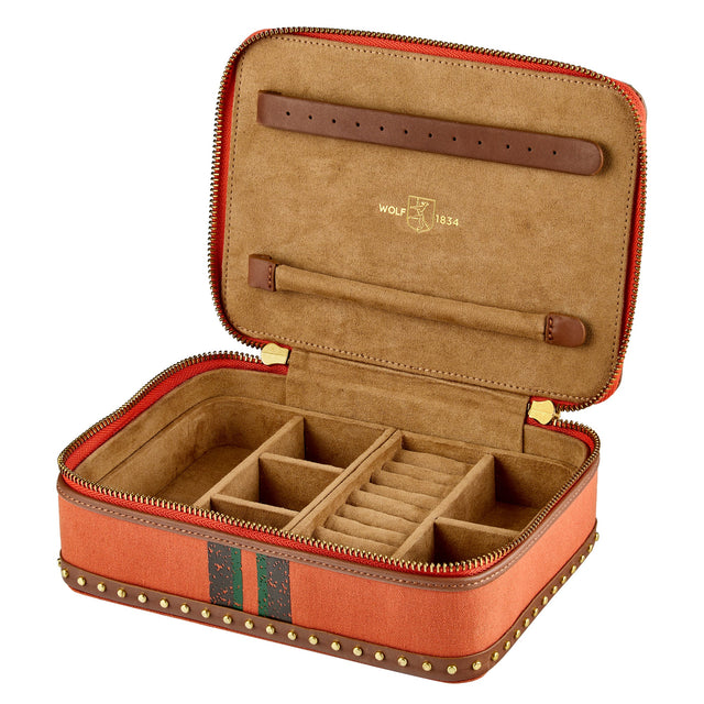 Wolf Ida Travel Zip Jewellery Case Orange