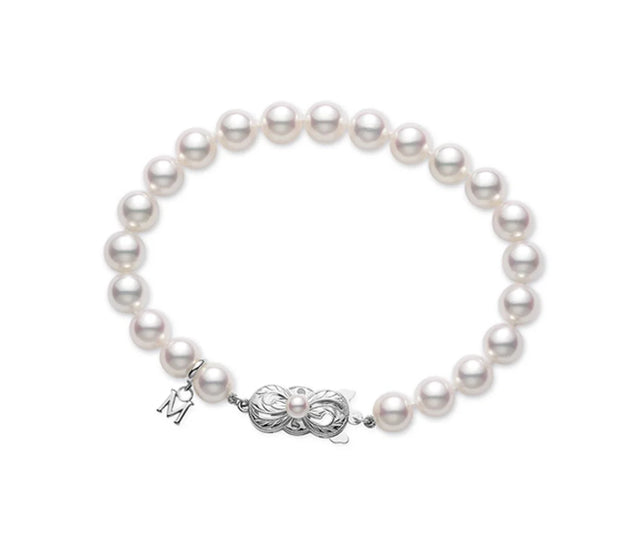 Akoya Cultured Pearl Bracelet in 18k White Gold