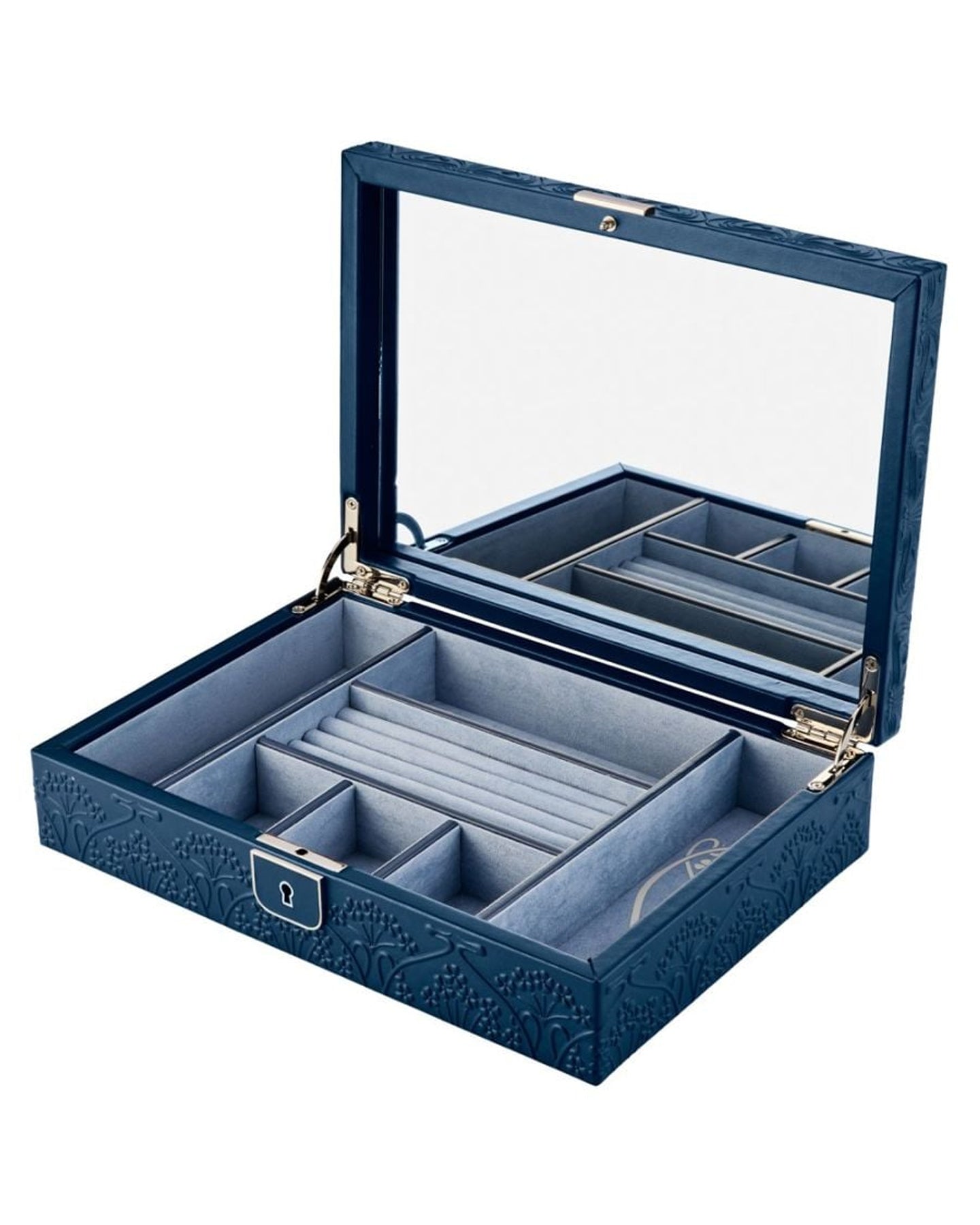WOLF X LIBERTY Medium Jewellery Box - Navy | House of Kennedy