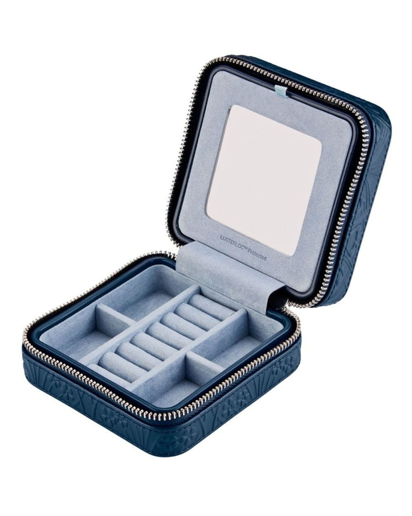 WOLF X LIBERTY Small Travel Jewellery Zip Case - Navy | House of