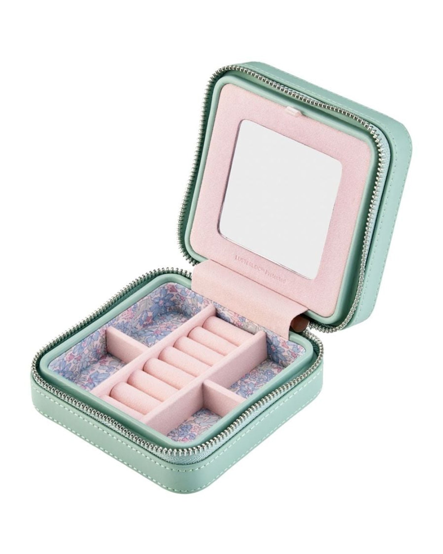 WOLF X LIBERTY Small Travel Jewellery Zip Case - Sage Green