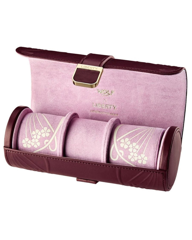 WOLF x Liberty Triple Watch Roll - Burgundy