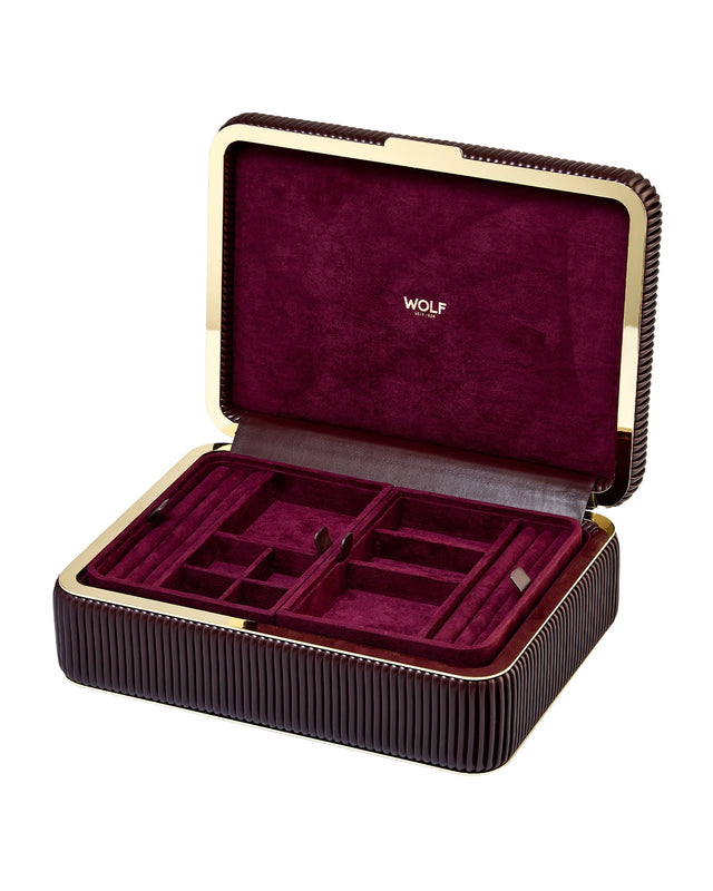 Wolf Bella Medium Jewellery Box Bordeaux