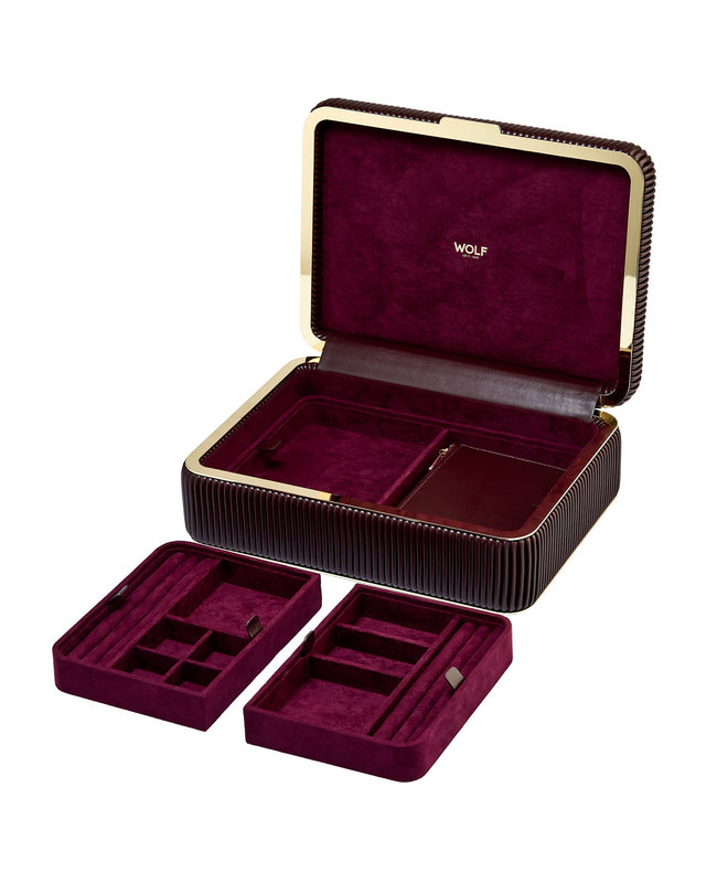 Wolf Bella Medium Jewellery Box Bordeaux