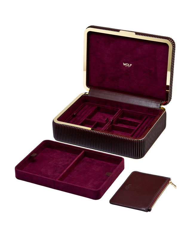 Wolf Bella Medium Jewellery Box Bordeaux