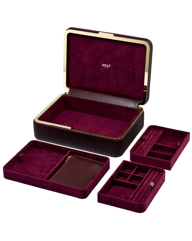 Wolf Bella Medium Jewellery Box Bordeaux