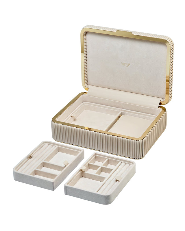Wolf Bella Medium Jewellery Box Bone