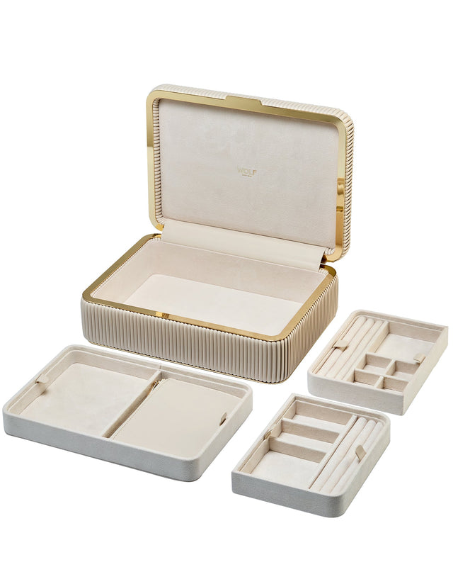 Wolf Bella Medium Jewellery Box Bone