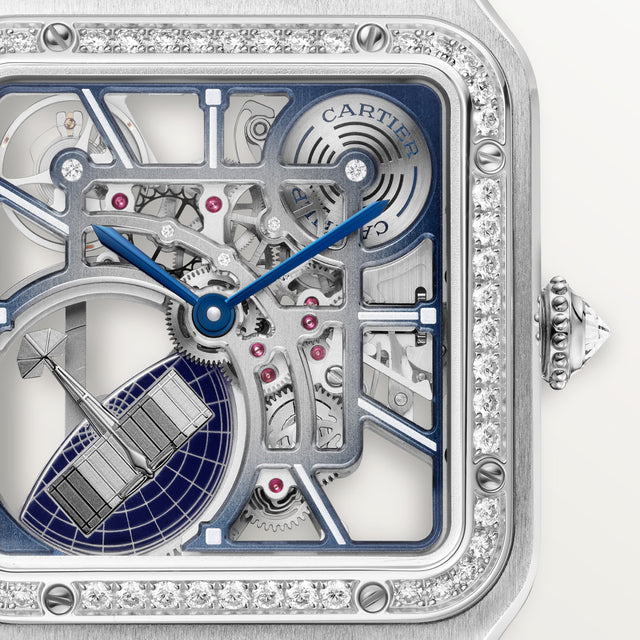 Santos-Dumont skeleton watch equipped with a micro-rotor