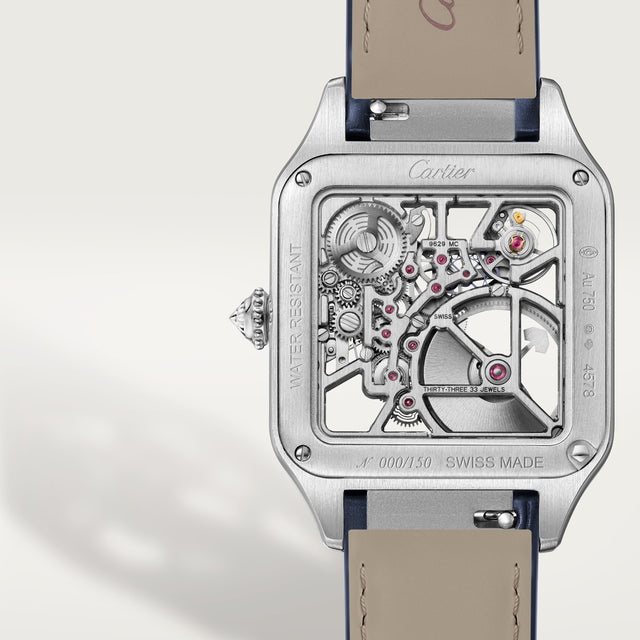 Santos-Dumont skeleton watch equipped with a micro-rotor