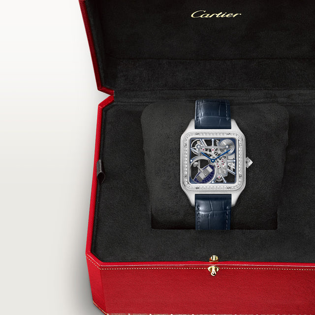 Santos-Dumont skeleton watch equipped with a micro-rotor
