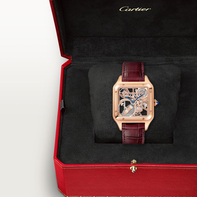 Santos-Dumont skeleton watch equipped with a micro-rotor