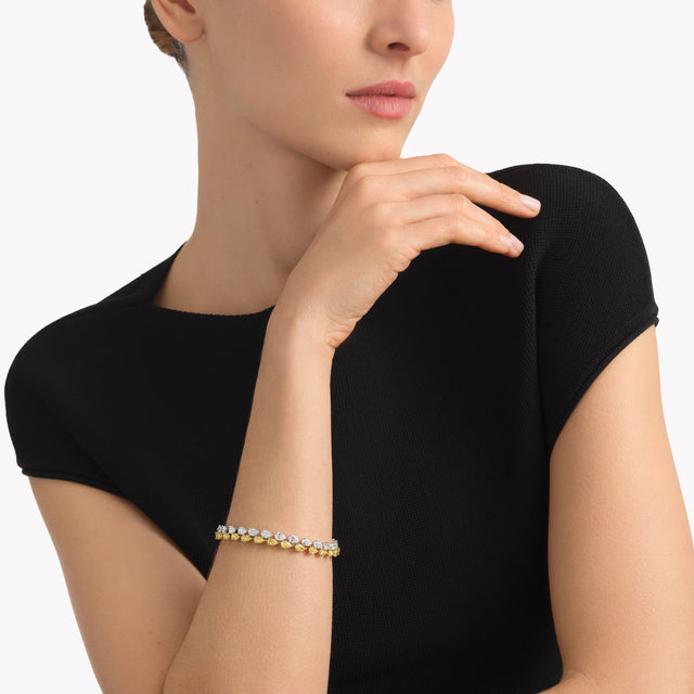 Pear Shape Yellow and White Diamond Bracelet