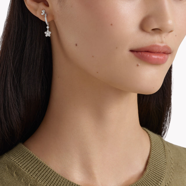 Butterfly Diamond Hoop Earrings