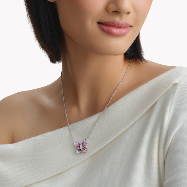 Butterfly Ruby, Pink Sapphire and Diamond Mini Pendant