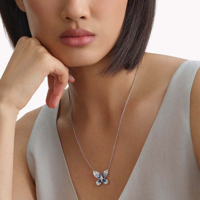 Butterfly Sapphire, Tourmaline and Diamond Mini Pendant