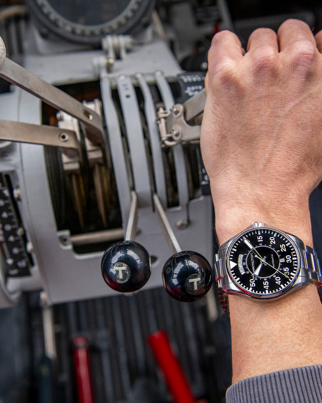 Khaki Aviation Pilot Day Date Auto