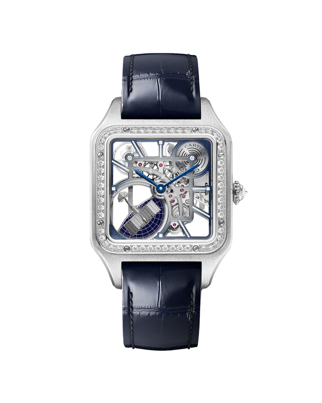 Santos-Dumont skeleton watch equipped with a micro-rotor