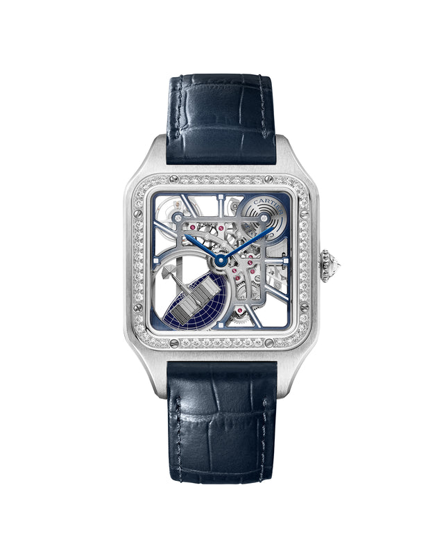 Santos-Dumont skeleton watch equipped with a micro-rotor