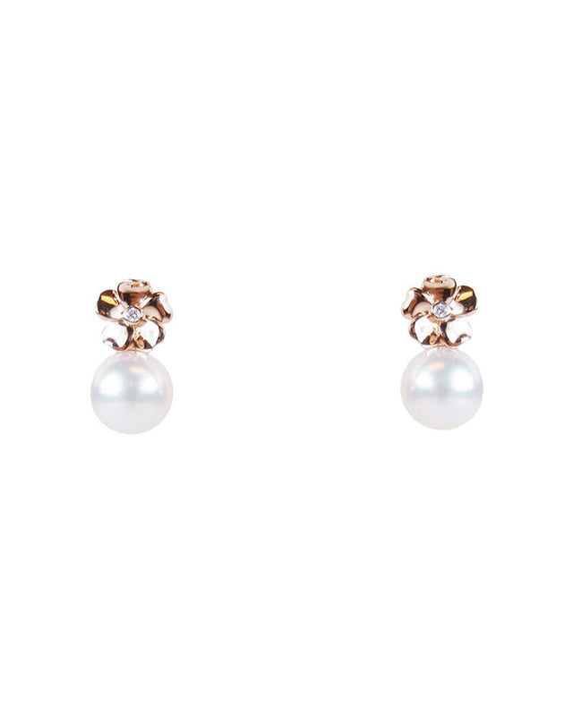 Cherry Blossom Akoya Cultured Pearl Drop Earrings