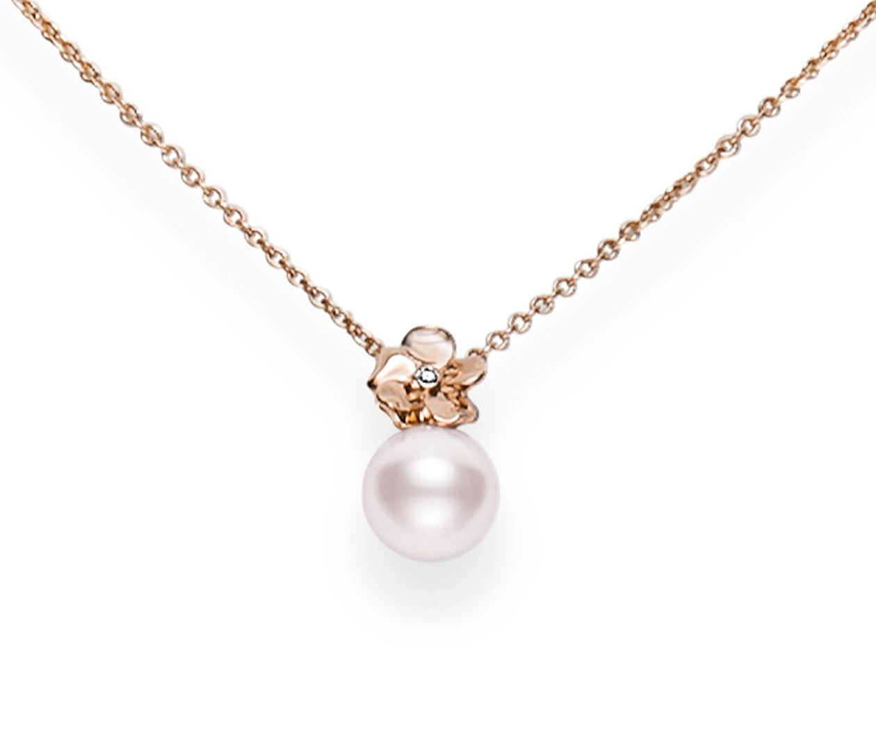 Cherry Blossom Collection Akoya Cultured Single Pearl Pendant in