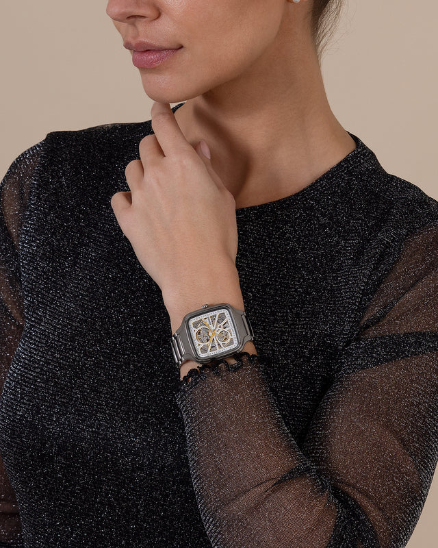 True Square Automatic Open Heart Sparkling
