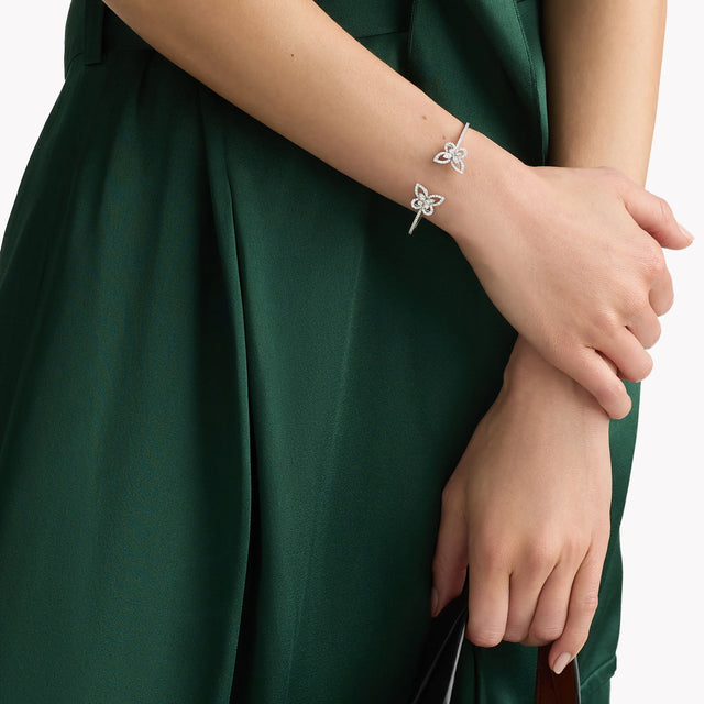Double Butterfly Silhouette Diamond Bangle