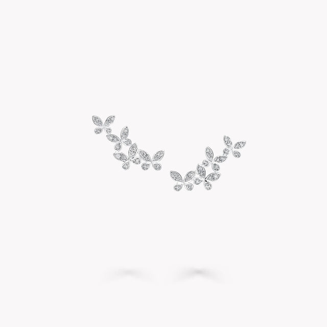 Pavé Butterfly Diamond Petite Ear Climbers