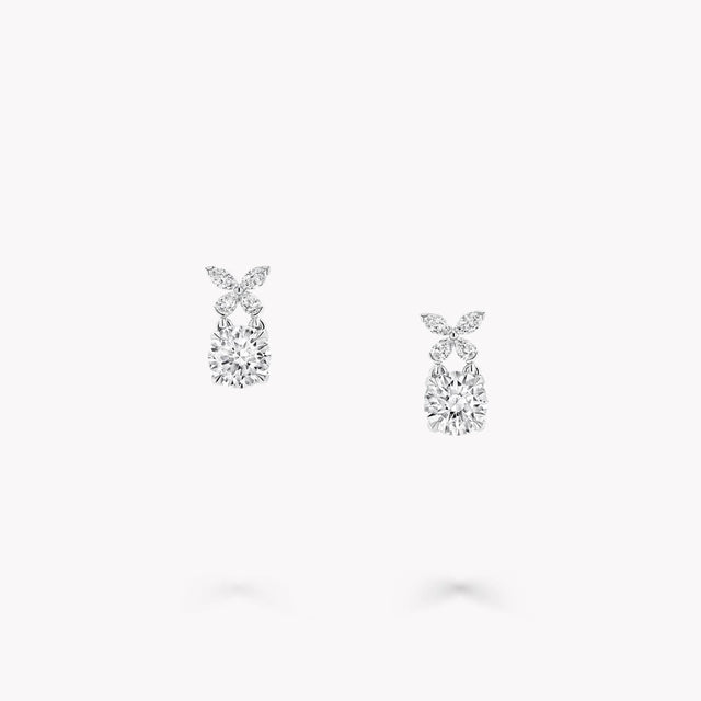 Classic Butterfly Round Diamond Earrings