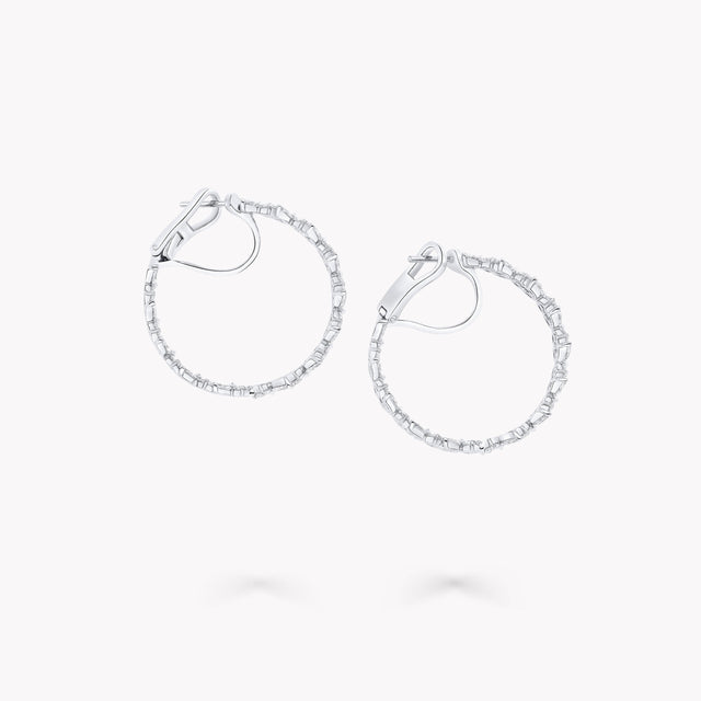 Classic Butterfly Diamond Hoop Earrings
