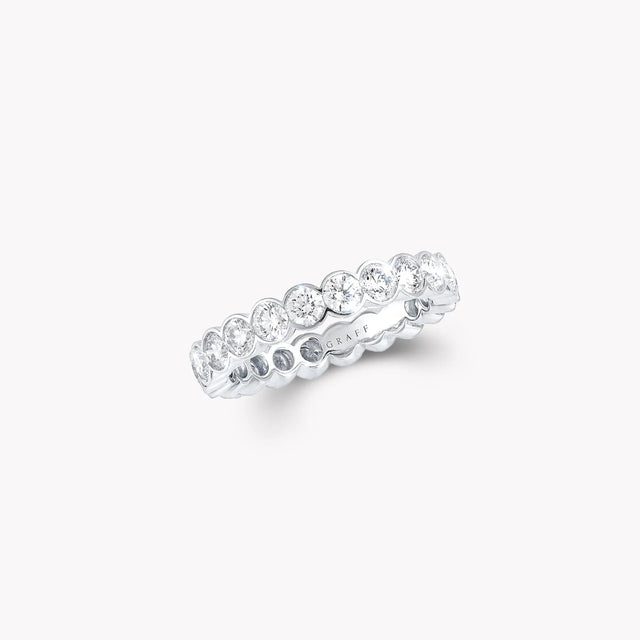 Bezel Set Round Diamond Wedding Band