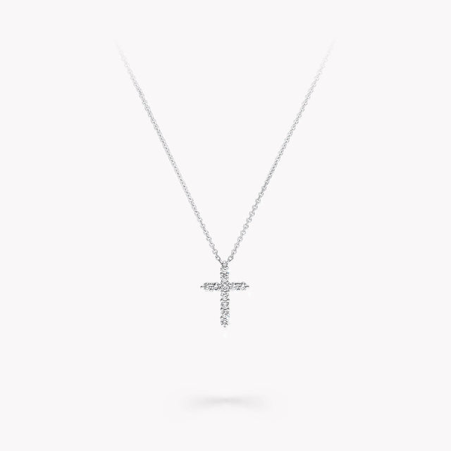 Round Diamond Cross Petite Pendant