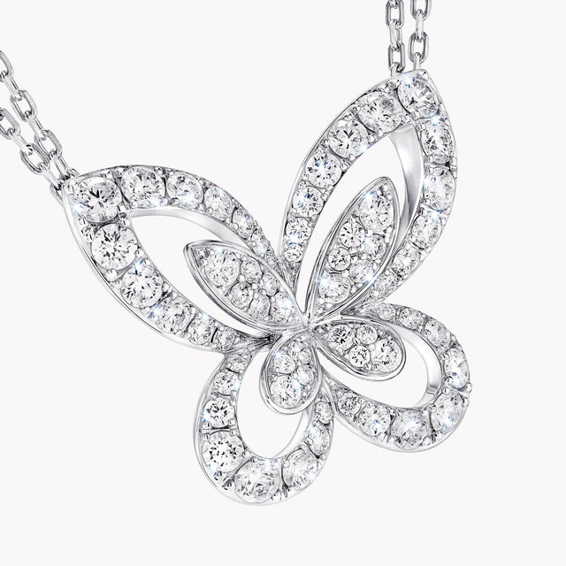 Butterfly Silhouette Large Diamond Pendant