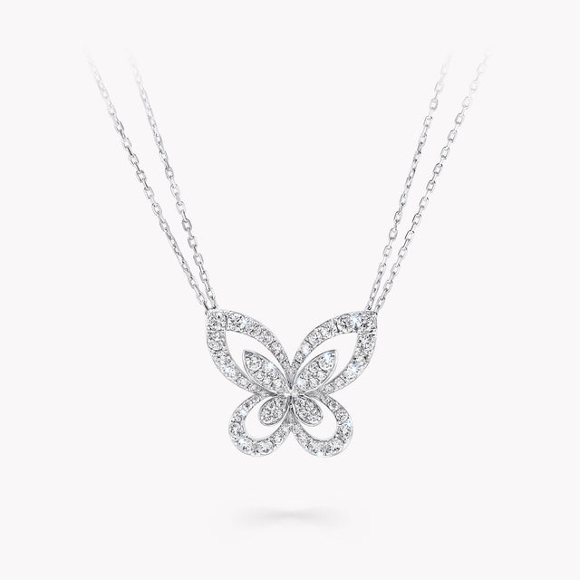 Butterfly Silhouette Large Diamond Pendant