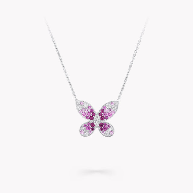 Butterfly Ruby, Pink Sapphire and Diamond Mini Pendant