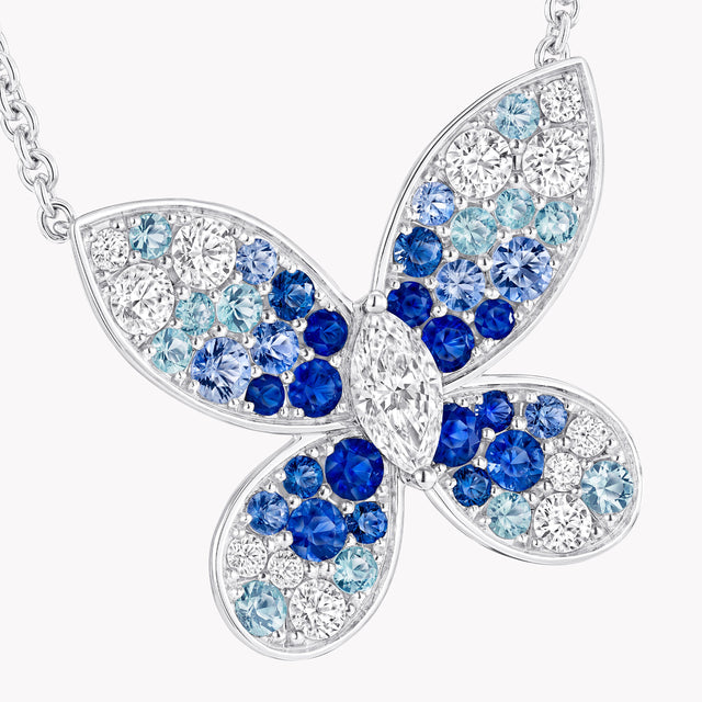 Butterfly Sapphire, Tourmaline and Diamond Mini Pendant