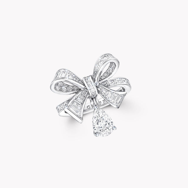 Tilda's Bow Baguette Cut Diamond Drop Ring