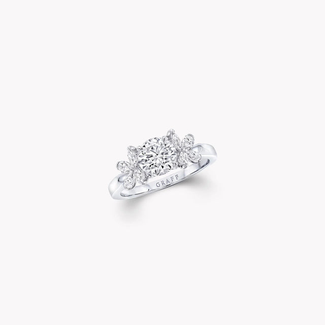 Classic Butterfly Round Diamond Ring