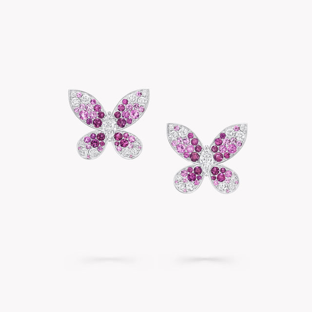 Butterfly Ruby, Pink Sapphire and Diamond Earrings