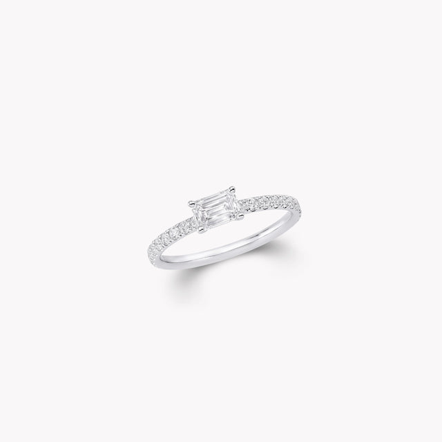 Foufou Horizontal Emerald Cut Diamond Ring