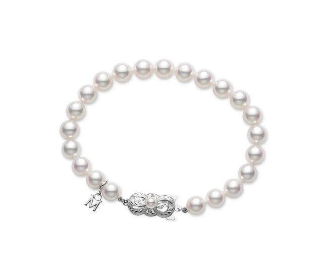 Akoya Cultured Pearl Bracelet in 18k White Gold