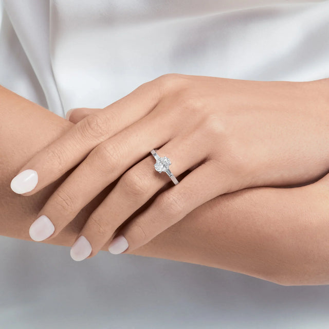 Promise Oval Diamond Engagement Ring
