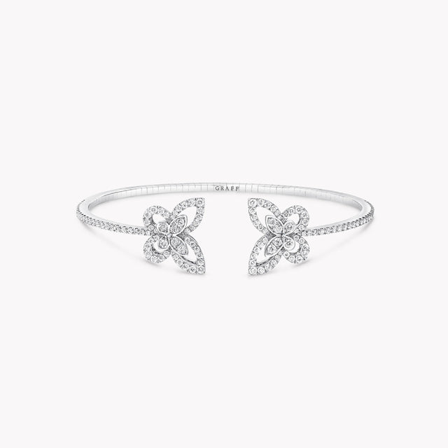 Double Butterfly Silhouette Diamond Bangle