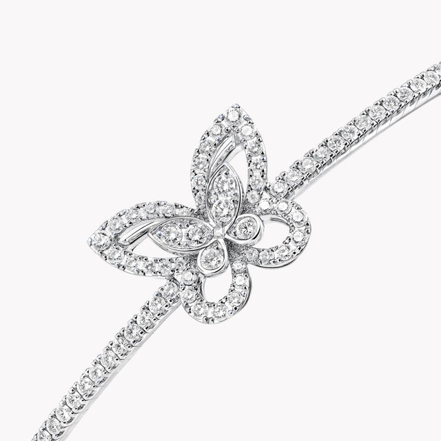 Butterfly Silhouette Diamond Bangle