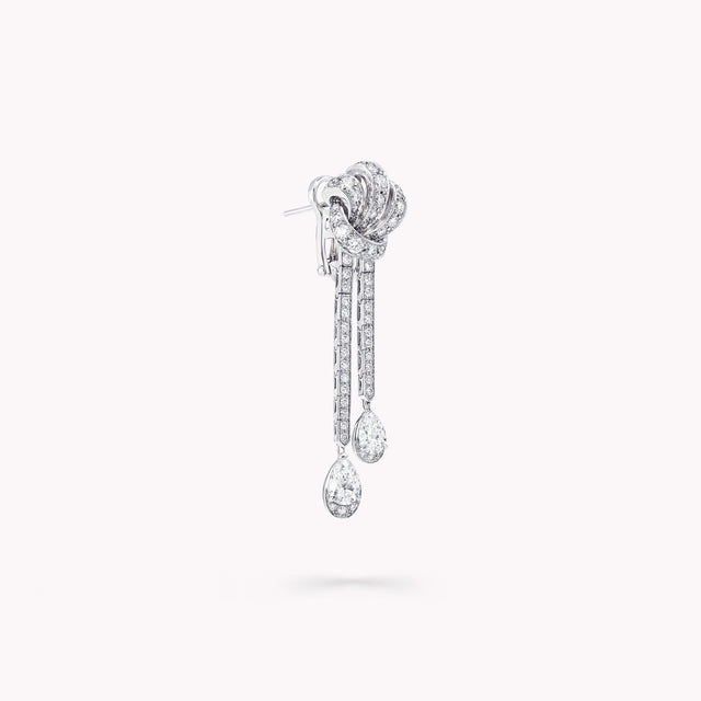 Tilda’s Bow Double Pavé Diamond Drop Earrings