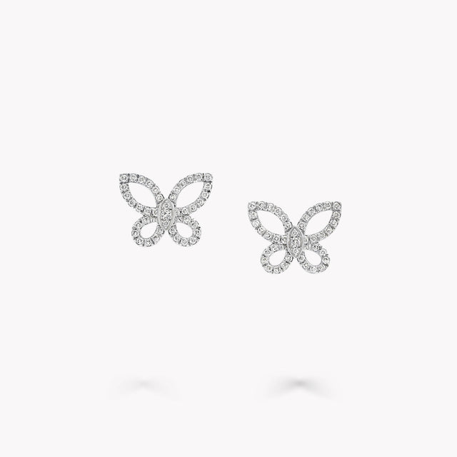 Mini Butterfly Silhouette Diamond Earrings