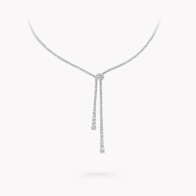 Diamond Double Strand Knot Necklace